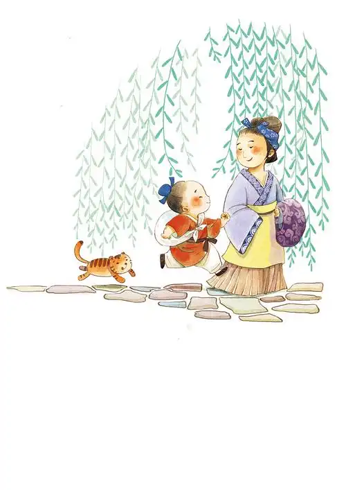 之前画的关于古代的儿童插图