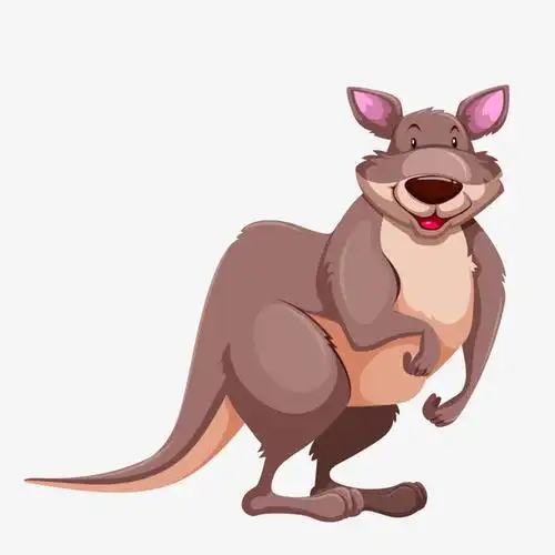 灰色卡通袋鼠微笑