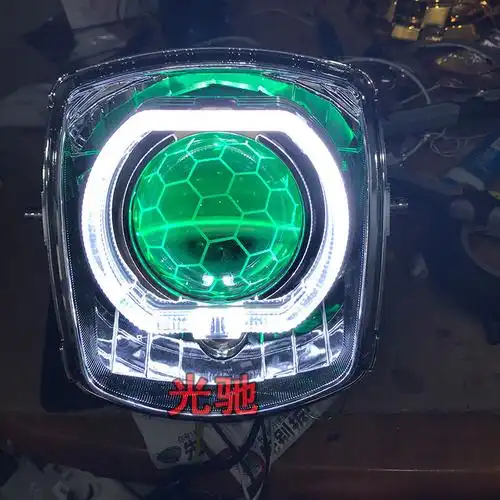 林海酷奇s5大灯总成改装海5双光led透镜蜂窝摩托车氙气灯