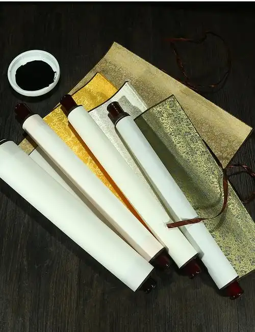 宣纸空白卷轴免装裱画卷 专用国画空白挂轴中堂书法横轴竖轴批发