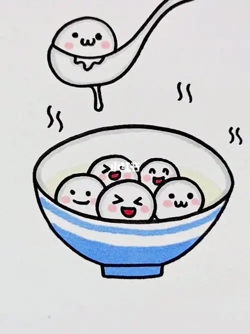 汤圆简笔画
