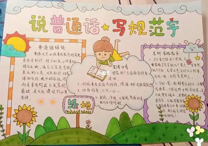 手抄报说普通话写规范字