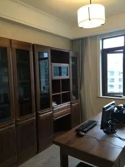 家庭书房实木书柜装修图片