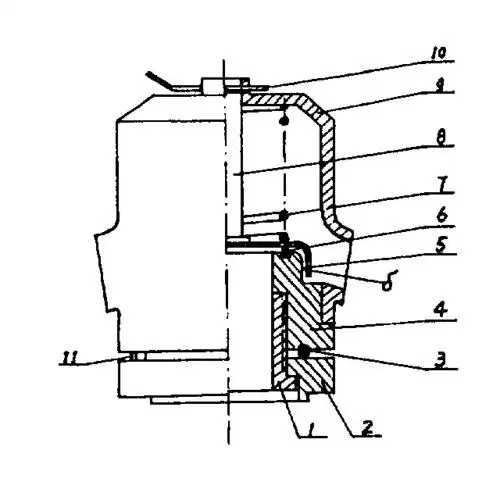 图摘要本实用新型属于用弹簧加压的一种压力释放阀,主要适用于变压器