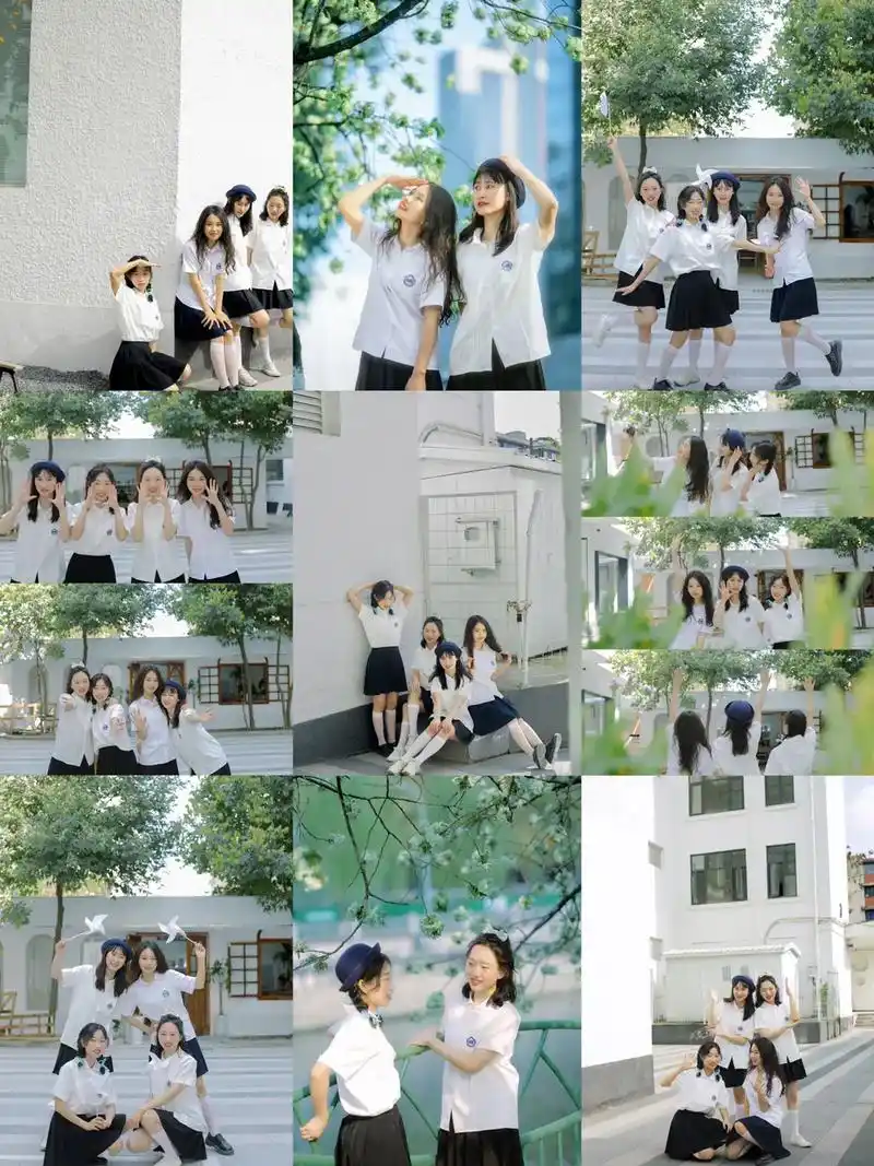 毕业季4人拍照姿势合集一#2022毕业不说再见 #毕业照 # - 抖音