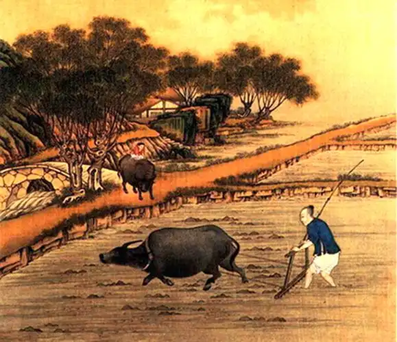 古代帝王下田耕种