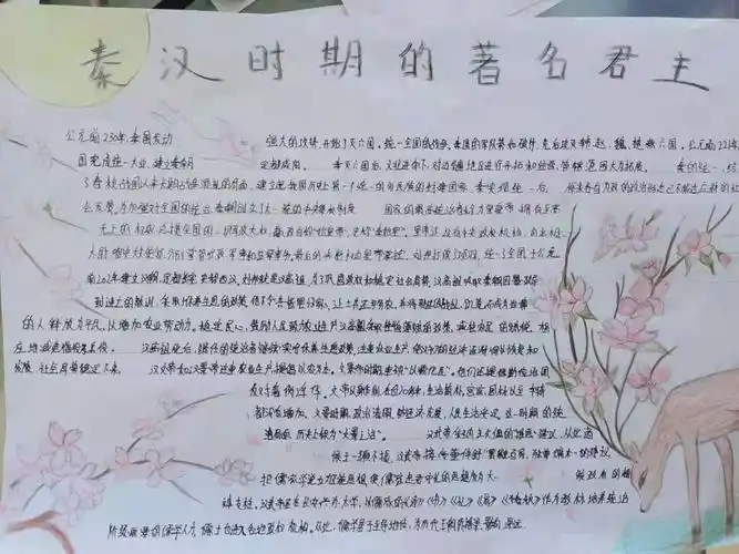 2020级15班历史第二期手抄报展【秦汉时期的著名君主】