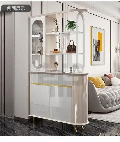 玄关柜鞋柜一体轻奢客厅隔断柜简约现代进门屏风装饰入户间厅酒柜 boe