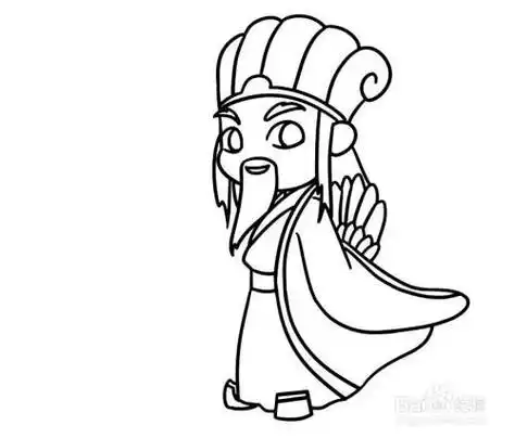 诸葛亮真实简笔画像