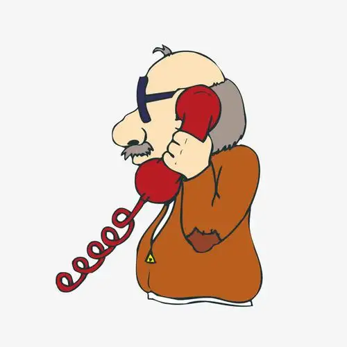 矢量卡通简洁装饰扁平化接电话的