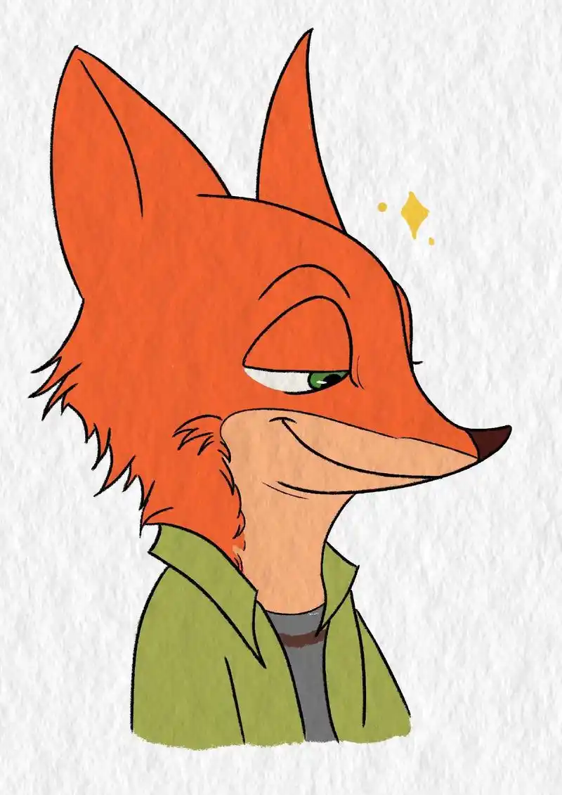 狐尼克简笔画教程来了,一起来画吧!#疯狂动物城 #朱迪尼克  - 抖音