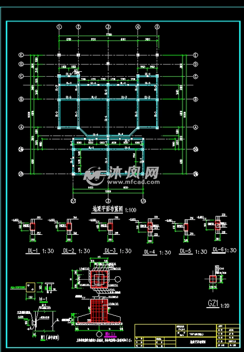 地梁平面布置图