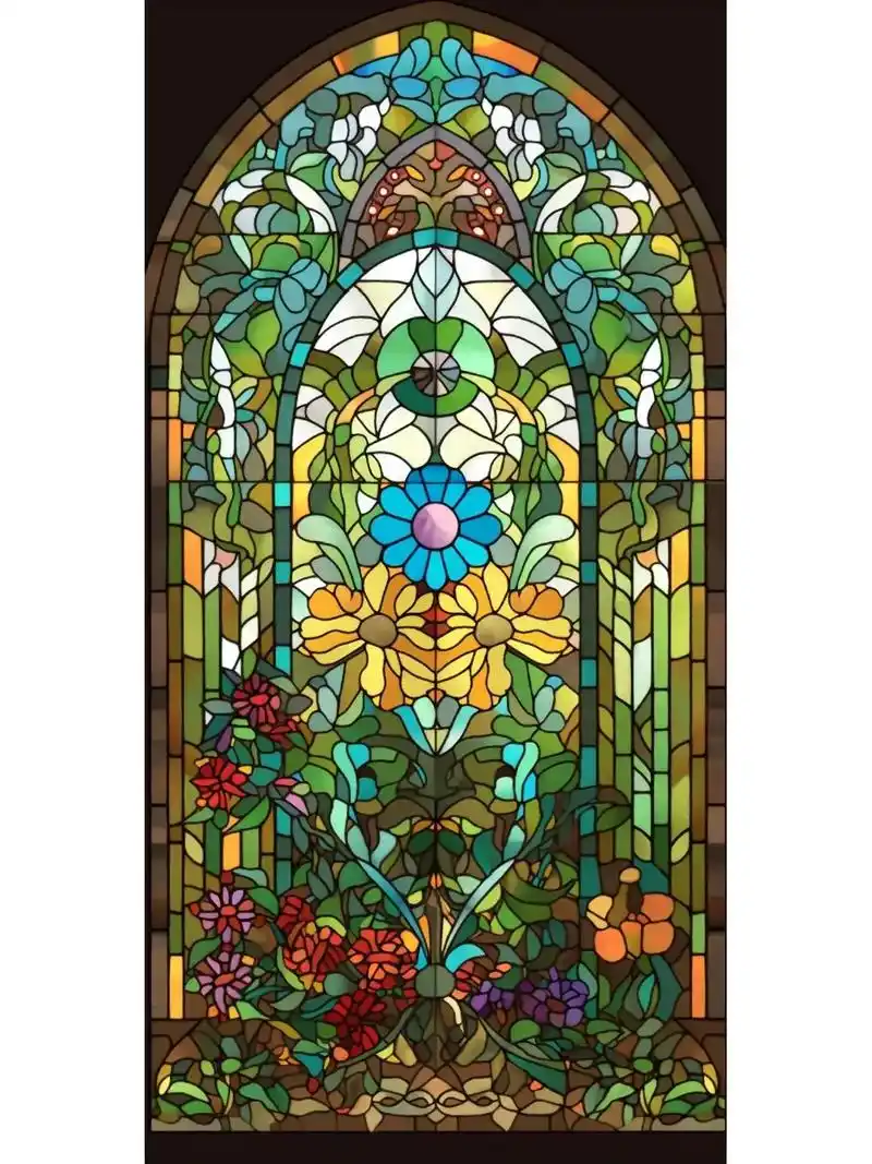 教堂彩绘玻璃窗,对称几何神圣庄严美丽.#彩色玻璃 #教堂玻璃 - 抖音