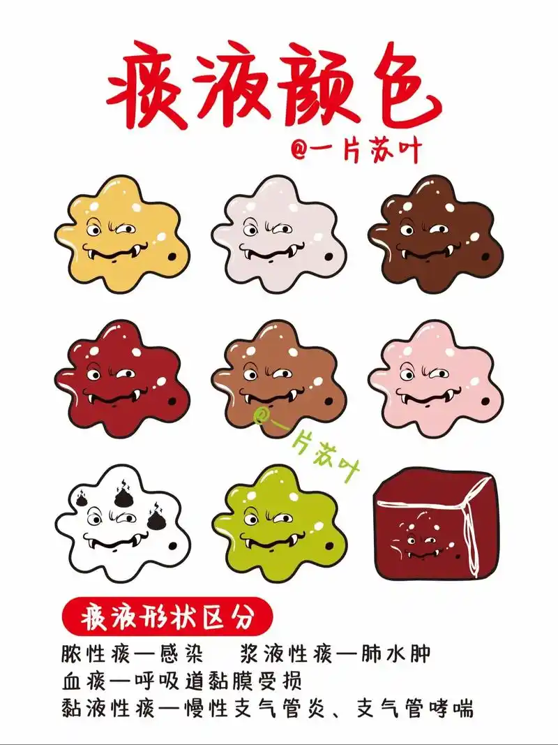 护士笔记73不同颜色的9种痰液区分7515.