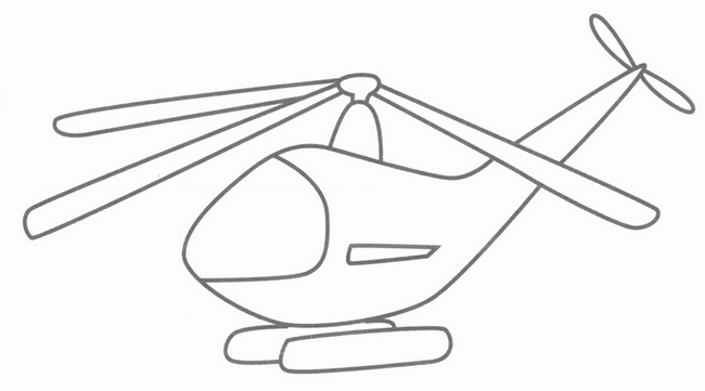 直升飞机简笔画分解步骤教程