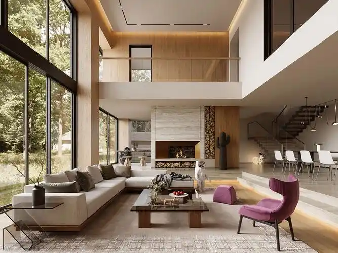 【效果图实战】corona 11 挑空别墅客厅 3d效果图材质灯光 aces不死黑