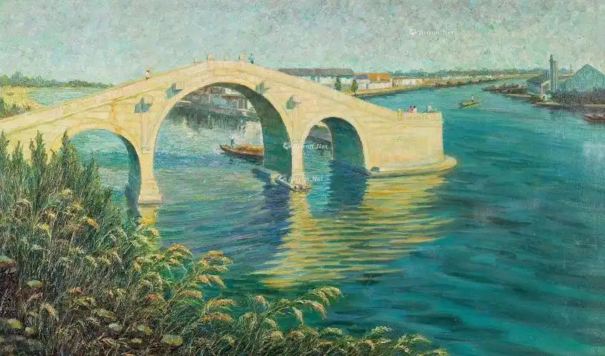 63691985年作苏州彩云桥油彩画布