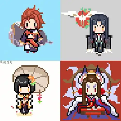 像素画十七弹好爱鬼切这个白鹤皮肤