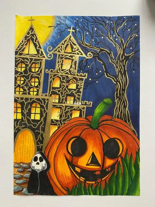 马克笔万圣节主题画