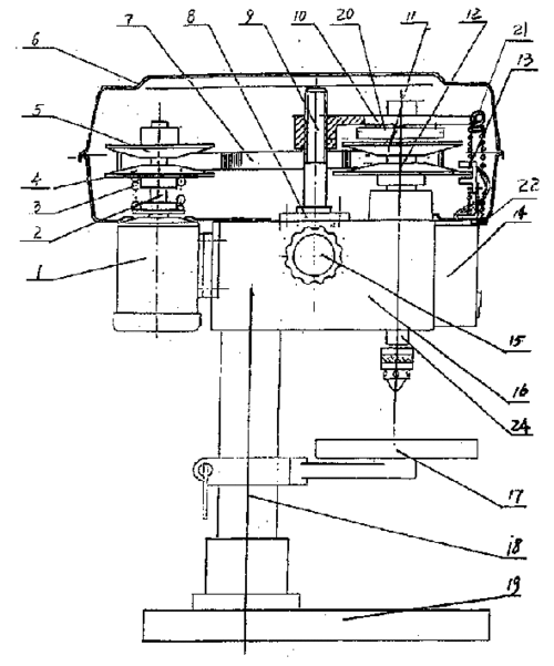 cn2678804y_改进型单级传动无级变速台钻失效