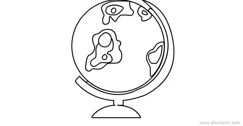 地球仪儿童画怎么画 地球仪简笔画简单