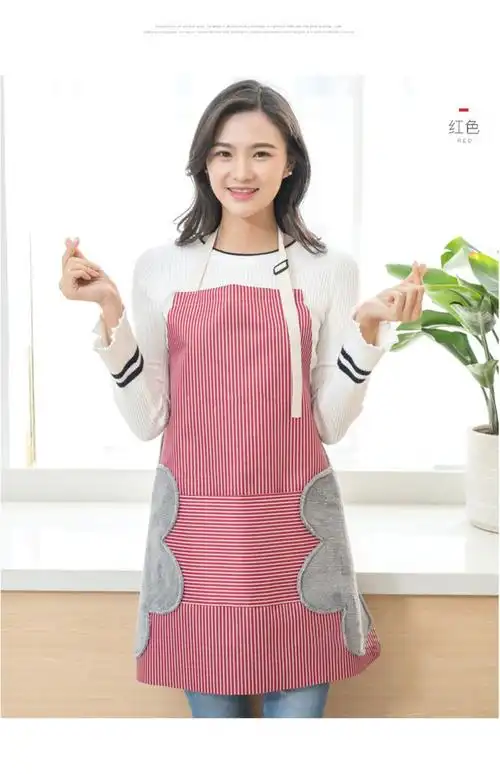 可擦手围裙日式防水防油做饭罩衣厨房时尚家用女款成人围巾抹布擦