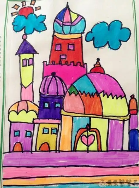 一年级儿童童话城堡简笔画 简笔画图片大全-普车都