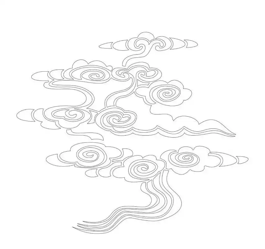 云的画法:初学者不会画云?那是你没有画过这些线稿,收藏临摹