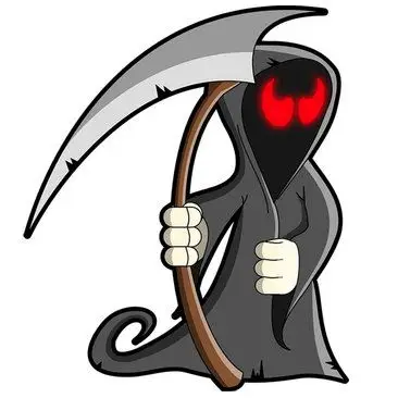 卡通拿着镰刀的死神