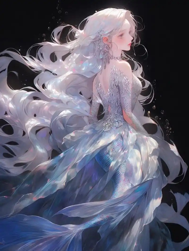 高级感美人鱼系列④人鱼公主 6图头像壁纸 蓝色系高级空灵感第二弹