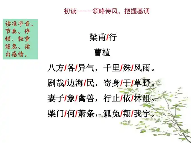 部编版语文八年级上册第三单元课外古诗词诵读梁甫行课件24张ppt