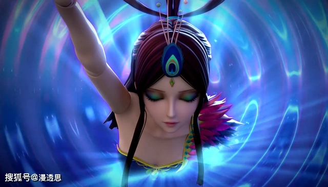 叶罗丽:黑化孔雀霸气登场,紫色眼妆更妩媚,声音温柔得像冰公主