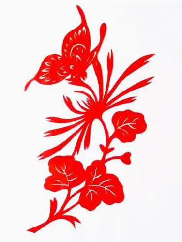 蝴蝶剪纸装饰画 手工剪纸图片大全简单-普车都