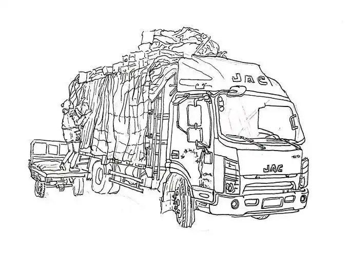 大卡车简笔画 大卡车简笔画儿童画