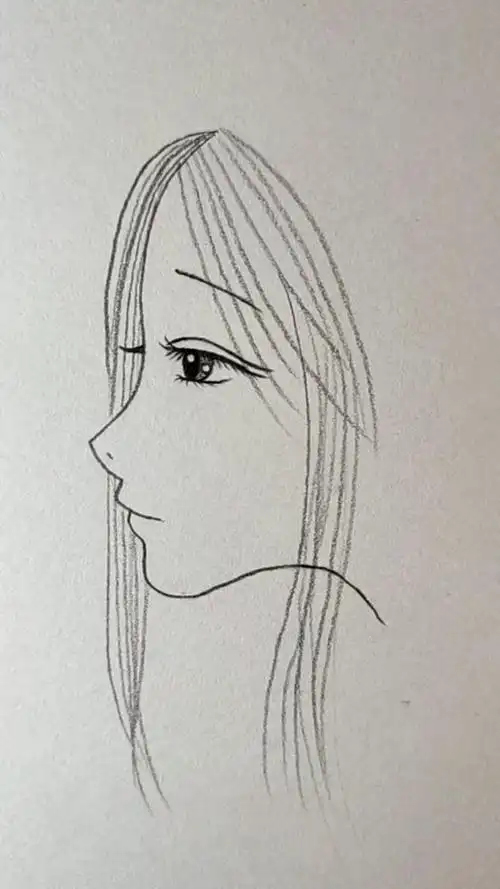 女孩侧脸的画法