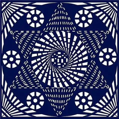 蓝印花布的简笔画