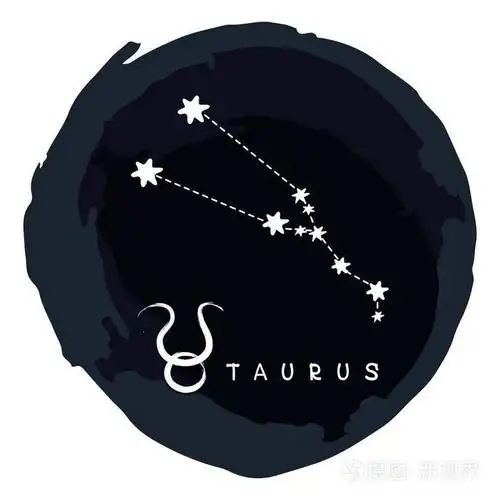 黄道十二宫星座金牛座与墨水框隔离在白色背景上. 十二生肖星座.