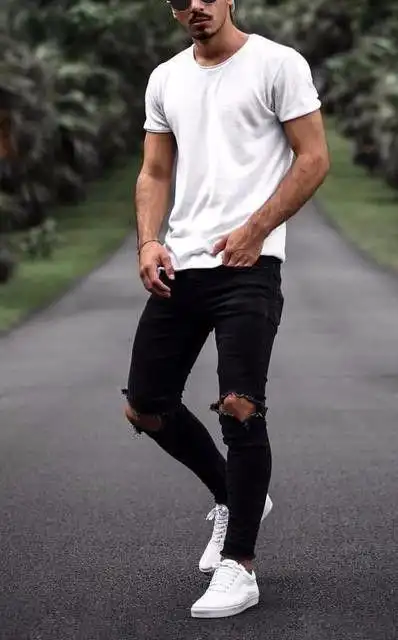 男士小白鞋这搭配会帅上一个层次