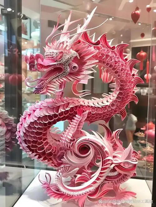 能工巧匠手工制作大型巨龙的造型迎新年 手工纸艺装置艺术美陈