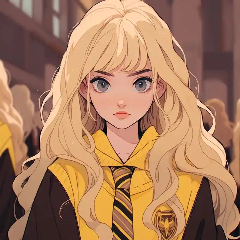 旧漫头像赫奇帕奇少女-哈利波特-ai绘画."你也许属于赫奇帕 - 抖音