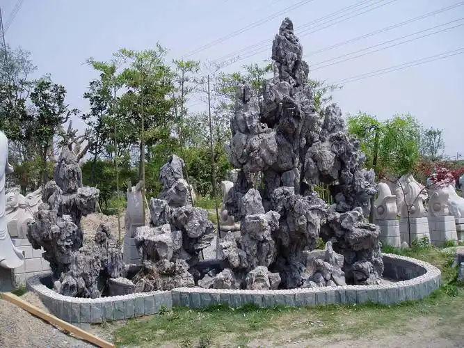 产地批发灵璧石假山石 薄利承接驳岸叠水 灵璧石假山