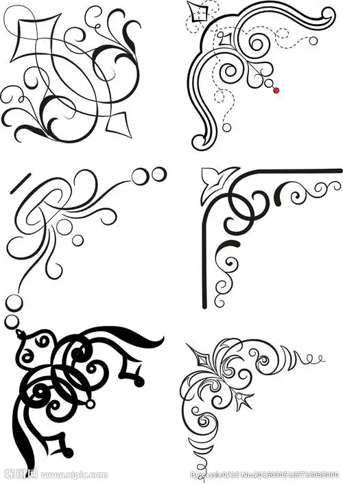 矢量 精美边角设计图__花边花纹_底纹边框_设计图库_昵图网nipic.com