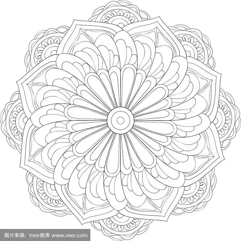 成人涂色书册一幅禅宗曼陀罗图像