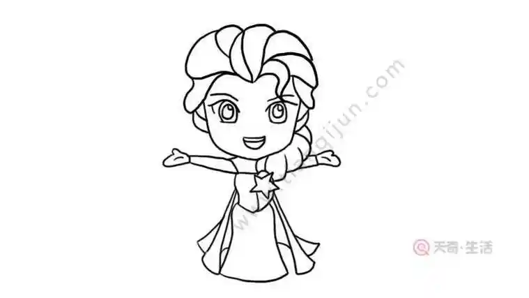 艾莎公主怎么画漂亮的艾莎公主简笔画画法步骤教程公主简笔画冰雪女王
