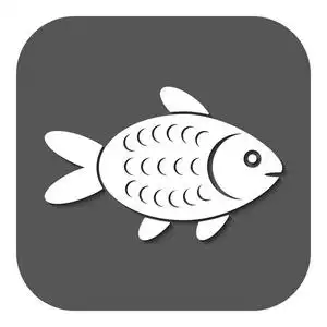 小鱼的图标.鱼的符号.单位照片