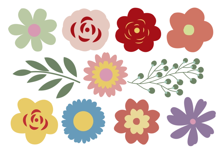矢量可爱的花的形状图片