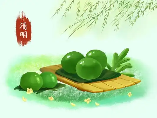 自制的食物绿色简约小清新古风625端午节粽子海报竖版背景素材清明节