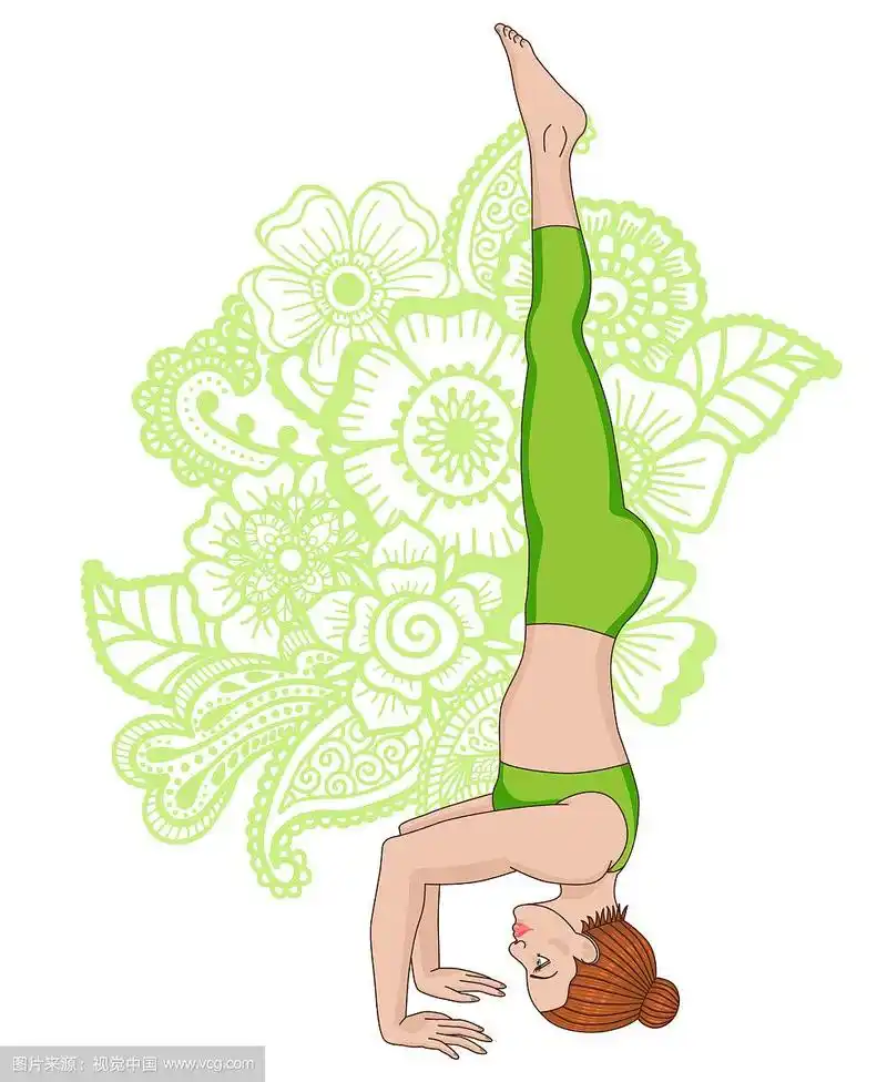 女人剪影三脚架头倒立瑜伽姿势