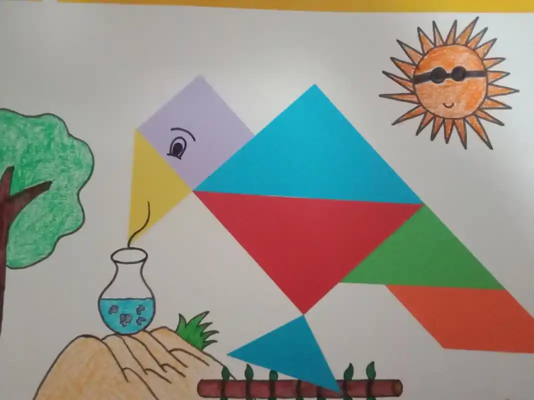 七巧板拼图画乌鸦喝水 七巧板拼图画乌鸦喝水