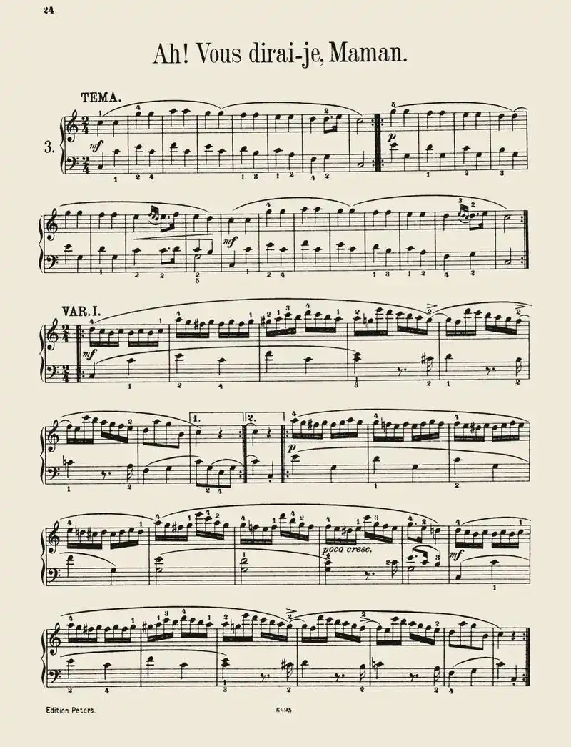 莫扎特 小星星变奏曲 k265 #古典音乐 #钢琴93 #乐 - 抖音